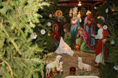 Manastırda Noel doğumu sahnesi