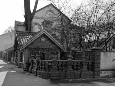 Eski şehrin tarihi kısmı. Eski kasaba binaları. 