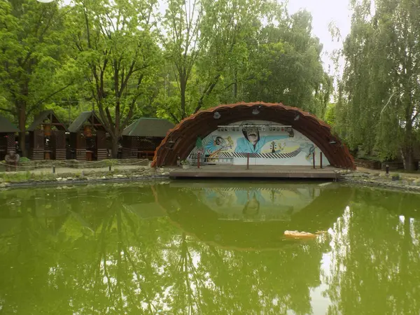 Göletin üzerine park et.          