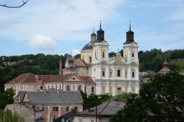 Eski kasabanın tarihi kısmı. Ukrayna köyünde ahşap bir ev. Ormanın kıyısındaki köy. Eski harap ev