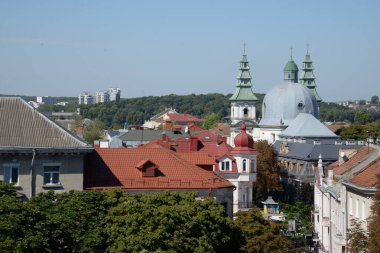 Eski kasabada Noel ağacı. Noel ağacı, eski kasaba.