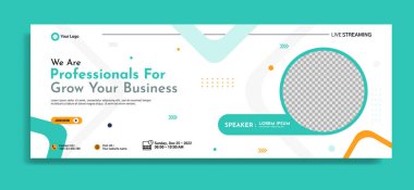 Business webinar horizontal banner template design