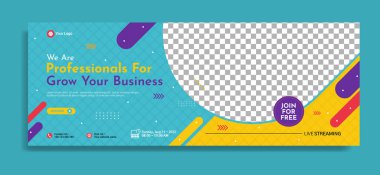 Business webinar horizontal banner template design