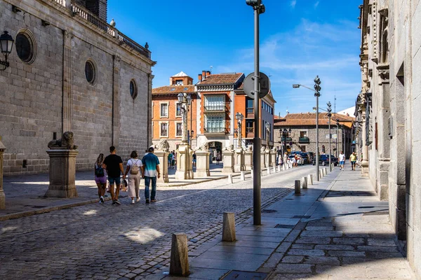 Avila Spanien September 2022 Menschen Auf Dem Platz Der Kathedrale — Stockfoto