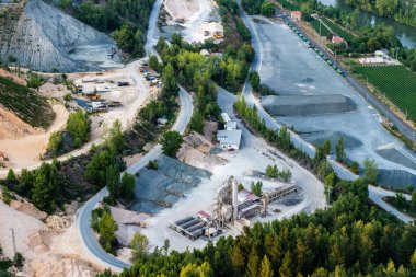 Aerial View of the Quarry of San Felices in La Rioja besides Ebro River