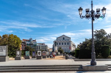 Madrid, Spain - November 1, 2020: The Royal Theatre in Orient Square. Madrid downtown, community of Madrid