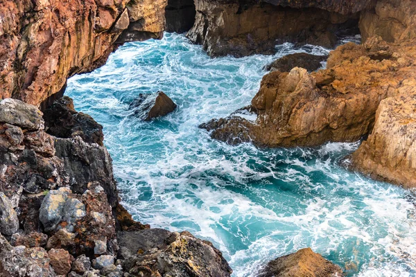 Boca Inferno Fenómeno Natural Costa Cascais Formado Pela Formação Rochosa — Fotografia de Stock