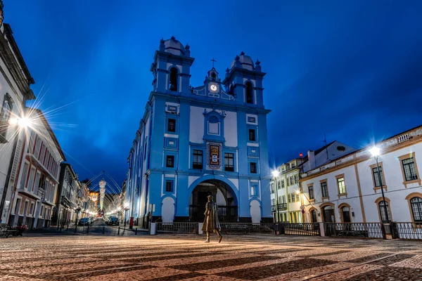 Angra Heroismo Portogallo Luglio 2022 Chiesa Della Misericordia Statua Vasco — Foto Stock