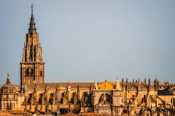 Vista Teleobjetiva Catedral Toledo Catedral Primacial Santa Maria Toledo Uma — Fotografia de Stock