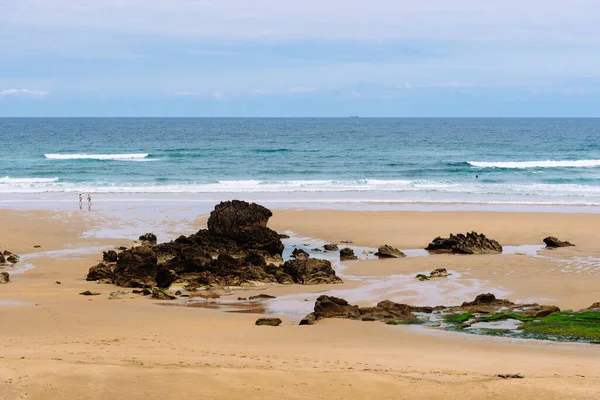 stock image Beach of Liencres a cloudy day of summer. Cantabria, Spain