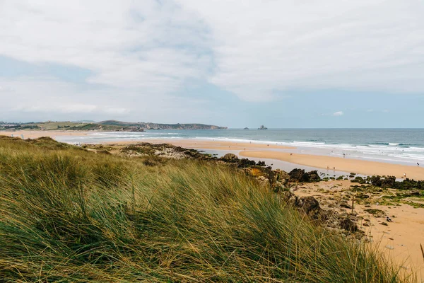 stock image Beach of Liencres a cloudy day of summer. Cantabria, Spain