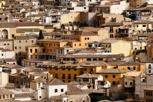 Teleobjektiv Ansicht Der Altstadt Von Toledo Altbauten Jüdischen Viertel — Stockfoto