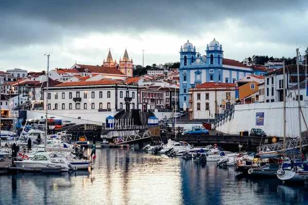 Ангра Эроизму Португалия Июля 2022 Года Вид Порт Старый Город — стоковое фото
