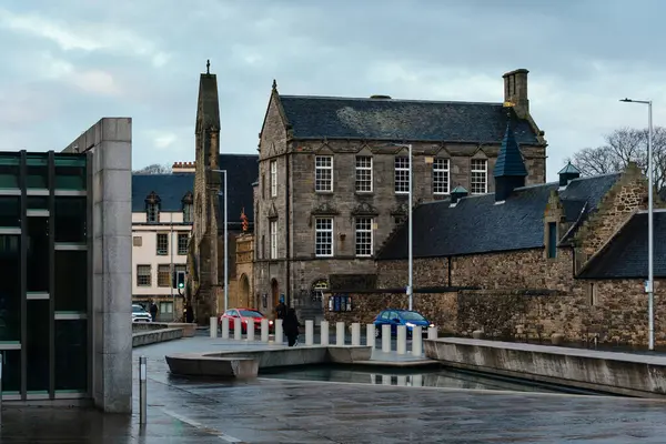 Edinburgh Grudzień 2023 Szkocki Parlament Położony Dzielnicy Holyrood Zaprojektowany Przez — Zdjęcie stockowe