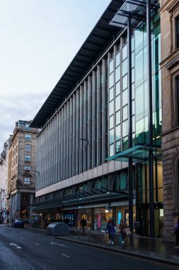 Glasgow, UK - December 6, 2023: Buchanan Street area. It is Glasgow main pedestrianised shopping area with luxury stores