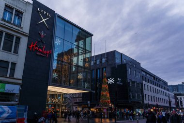 Glasgow, UK - December 6, 2023: Commercial street in Buchanan Street area during Christmas.