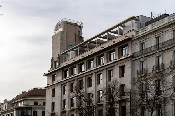 Madrid Spanien März 2024 Alte Luxuswohnhäuser Der Alcala Straße Distrikt Stockbild