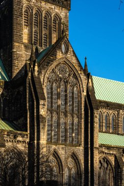 Glasgow Katedrali 'nin dış görünüşü. İskoçya, İngiltere. Glasgow Katedrali, İskoçya 'nın en eski katedralidir.