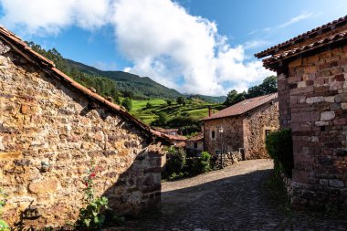 Scenic view of Carmona, a traditional small village in Cantabria. One of the Most Beautiful Villages in Spain clipart