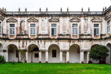 Lisbon, Portugal - October 29, 2022: View of the cloister of the Church of Our Lady of Grace in the Alfama quarter of Lisbon, Portugal.