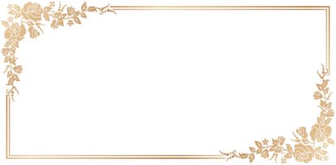 Tamamlama şablonu, sunumlar, kullanıcı arayüzü reklamları, düzenler, kolajlar, sahne masaları için izole edilmiş beyaz arkaplan içeren gül çiçek köşesi çerçevelerinin vektör çizimi