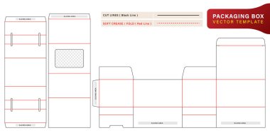 Vektör illüstrasyon Ürün kutu ambalajı die cut şablon demetleri paket saat, ambalaj markası, ürün bölmesi eşsiz tasarım, minimalist kavramsal tutucu, paket kırtasiye paketleri