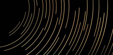 Web sayfası başlığı, web afişi, ekommerce işareti perakende alışverişi, reklam işi ajansı, iş afişi reklam şablonu elementi için siyah arkaplan radyal tasarımı üzerinde soyut altın çizgiler