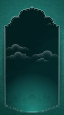 İslami tasarım zümrüt yeşili zümrüt arkaplan ve Ramazan Kareem ve Kurban Bayramı için cami veya Adha sosyal medya şablonları