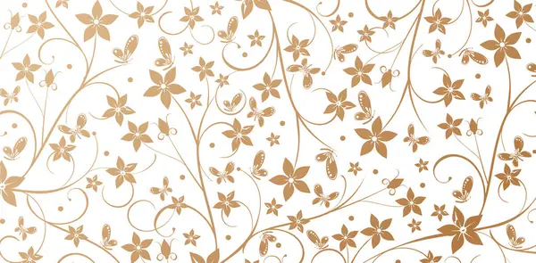 Dekoratif çiçekleri ve kelebekleri olan kusursuz desenler zarif, dokulu duvar kağıtları, arka plan ve sayfa dolgusu için izole edilmiş beyaz arka planlar, modaya uygun modern tekstil materyalleri.