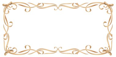 Metinleriniz, davetiyeleriniz ve tebrik kartlarınız, kırtasiye malzemeleri, baskı, ekran baskısı, kağıt işçiliği için beyaz arkaplan arkaplanlı dekoratif altın çerçeveler.