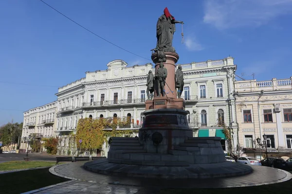 Odessa Ukraina November 2022 Monument Till Catherine Med Hatt Huvudet — Stockfoto
