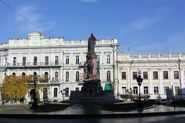 Odessa Ukraina November 2022 Monument Till Catherine Med Hatt Huvudet — Stockfoto