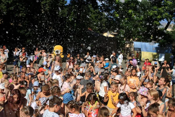 Odessa Ukraine Juli 2023 Kinder Haben Spaß Bei Schaumparty — Stockfoto