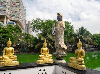 Gangarama Sima Malaka budhist temple in Colombo city, Sri Lanka, Ceylon island clipart