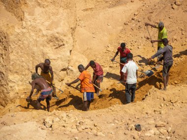 Landscapes of the island of Madagascar, Central Highlands Isalo National Park, sapphire and gem mine in Sakaraha clipart