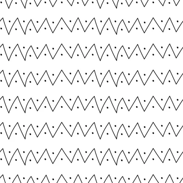 Vector Hand Drawn Gray Black White Geometric Pattern Monochrome Abstract — Stockvector