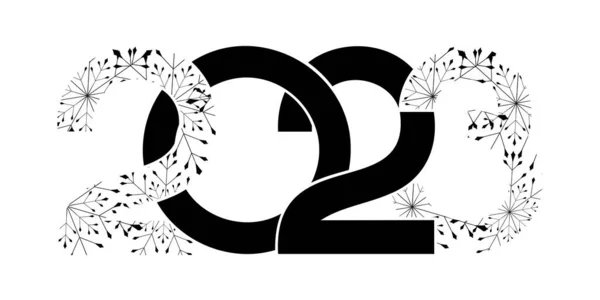 Vector Illustration Happy New 2023 Year Logo Design Pattern Snowflakes — Stock Vector