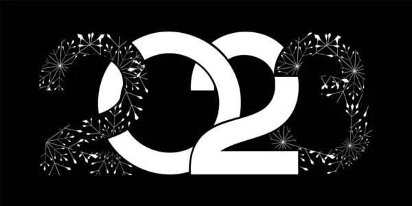 Illustration Vectorielle Joyeux Nouveau Design Logo 2023 Année Modèle Flocons — Image vectorielle