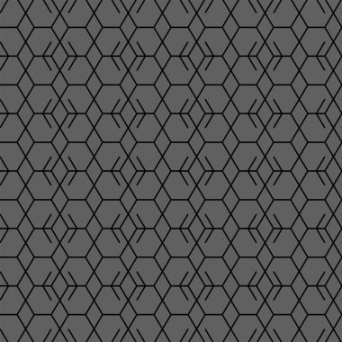 Vektör çizimi. Altıgen konturun dokusu. Gri, siyah ve beyaz geometrik kusursuz desen. Mozaik soyut arka plan. Altıgen tekrarlayan geometrik çokgen dokusu.