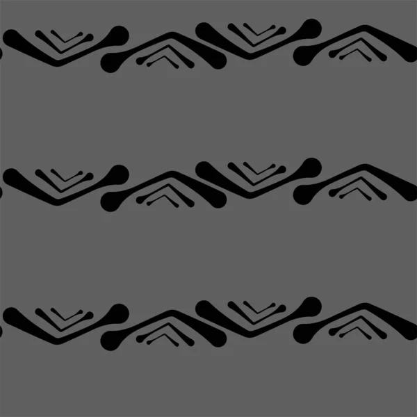 Vector Abstract Monochrome Ethnic Seamless Pattern Artistic Background Hand Drawn — Stock vektor