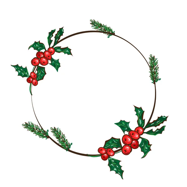 Vector Fondo Floral Con Espacio Copia Para Texto Feliz Navidad — Archivo Imágenes Vectoriales