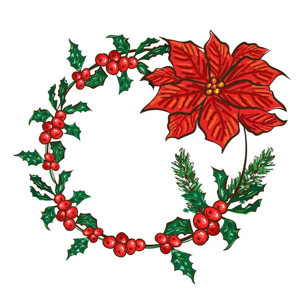 벡터입니다 텍스트 식물학적 크리스마스 인사말 축하의 겨울의 크리스마스 전나무 모양을 — 스톡 벡터
