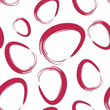 Vector. Easter design with hand drawn brush strokes, viva magenta color eggs. Modern minimalist style. Seamless pattern for a postcard, banner, brochure, poster and other promotional products.