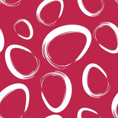 Vector. Easter design with hand drawn brush strokes, viva magenta color eggs. Modern minimalist style. Seamless pattern for a postcard, banner, brochure, poster and other promotional products.
