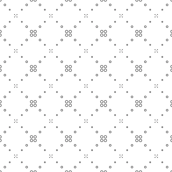 Векторная Иллюстрация Геометрический Бесшовный Рисунок Твердые Точки Линейные Окружности Рядах — стоковый вектор