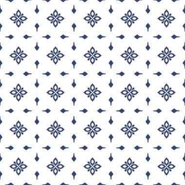 Vektör. Yama işi tarzında kusursuz Akdeniz geometrik deseni. Talavera şablonu. Portekiz Azulejo 'su. Türk dekorasyonu. Fas mozaiği. İspanyol porseleni. Seramik yemekler, halk süsleri..