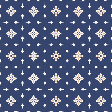 Vector. Seamless mediterranean geometric pattern in patchwork style. Talavera template. Portuguese Azulejo. Turkish decoration. Moroccan mosaic. Spanish porcelain. Ceramic dishes, folk ornament.