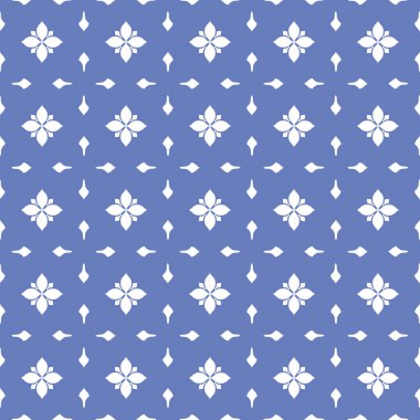 Vektör. Yama işi tarzında kusursuz Akdeniz geometrik deseni. Talavera şablonu. Portekiz Azulejo 'su. Türk dekorasyonu. Fas mozaiği. İspanyol porseleni. Seramik yemekler, halk süsleri..