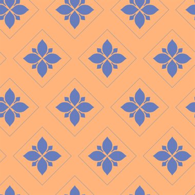 Vector. Seamless mediterranean geometric pattern in patchwork style. Talavera template. Portuguese Azulejo. Turkish decoration. Moroccan mosaic. Spanish porcelain. Ceramic dishes, folk ornament.