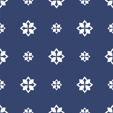 Vektör. Yama işi tarzında kusursuz Akdeniz geometrik deseni. Talavera şablonu. Portekiz Azulejo 'su. Türk dekorasyonu. Fas mozaiği. İspanyol porseleni. Seramik yemekler, halk süsleri..